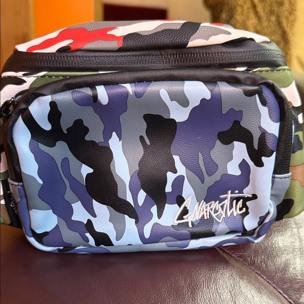 Gnarcotic Camouflage Belt Bag - Blue, Black, Red, Green